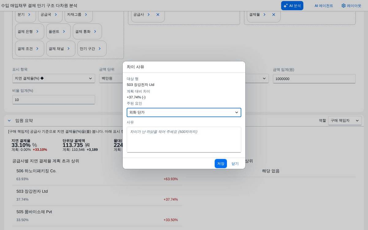 차이 사유 — 숫자 옆에 이유를 남깁니다