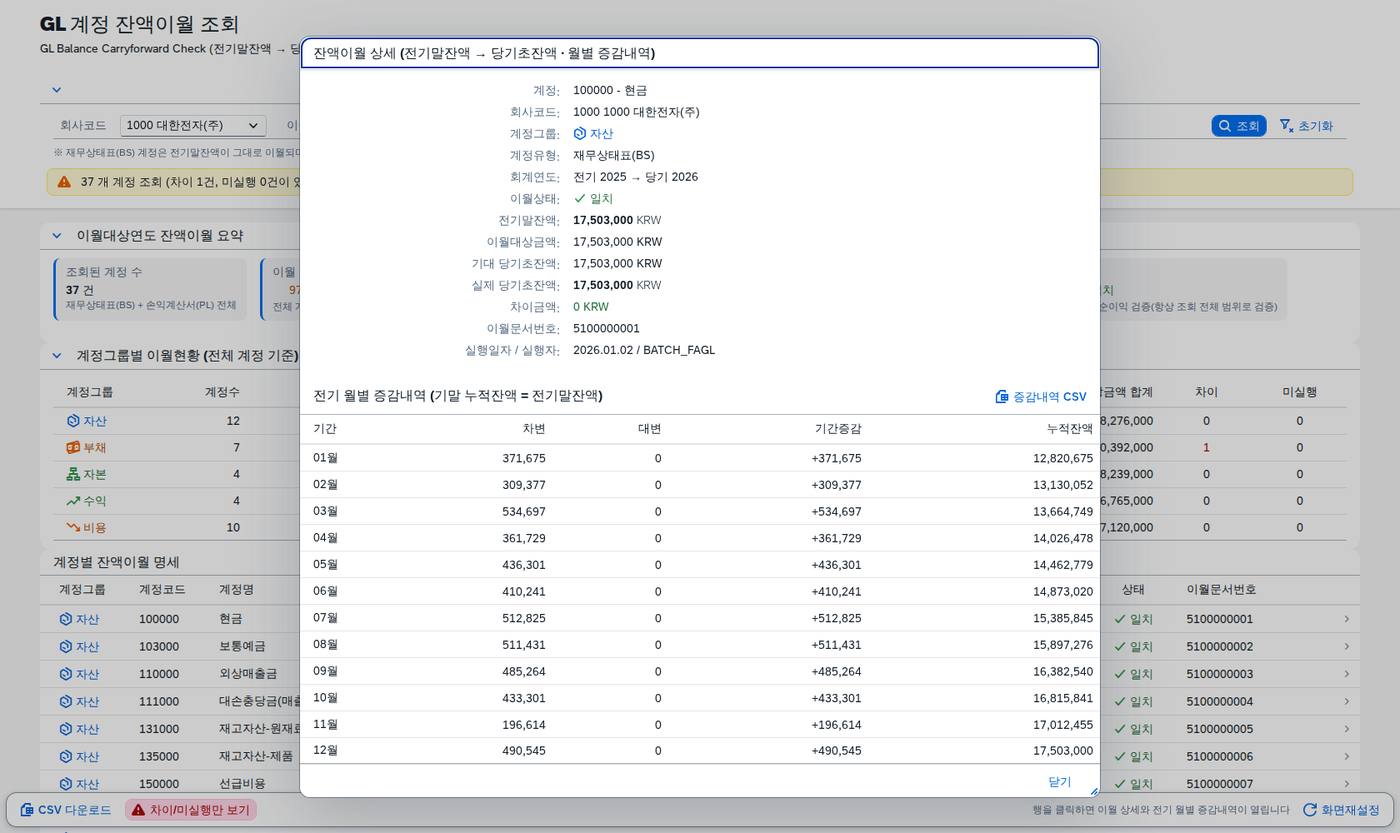 상세 다이얼로그 — 계정별 이동 내역
