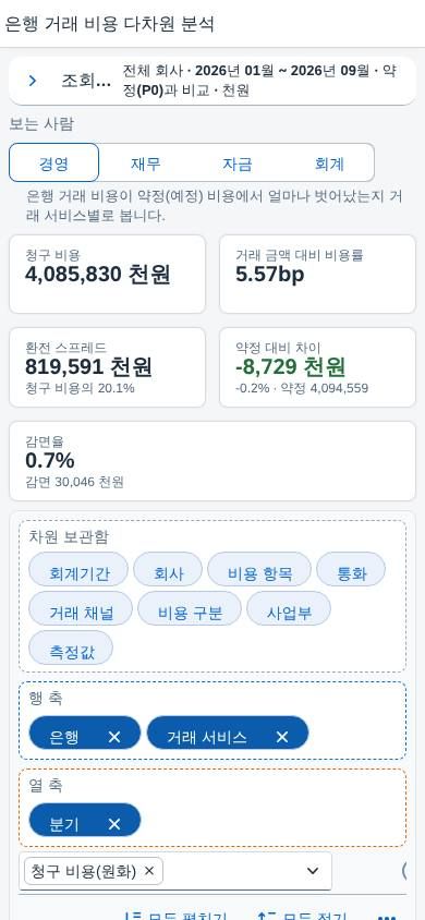 390px 폭 — 조회 후 표