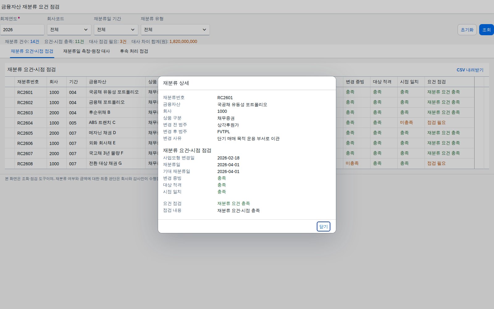 재분류 상세 다이얼로그