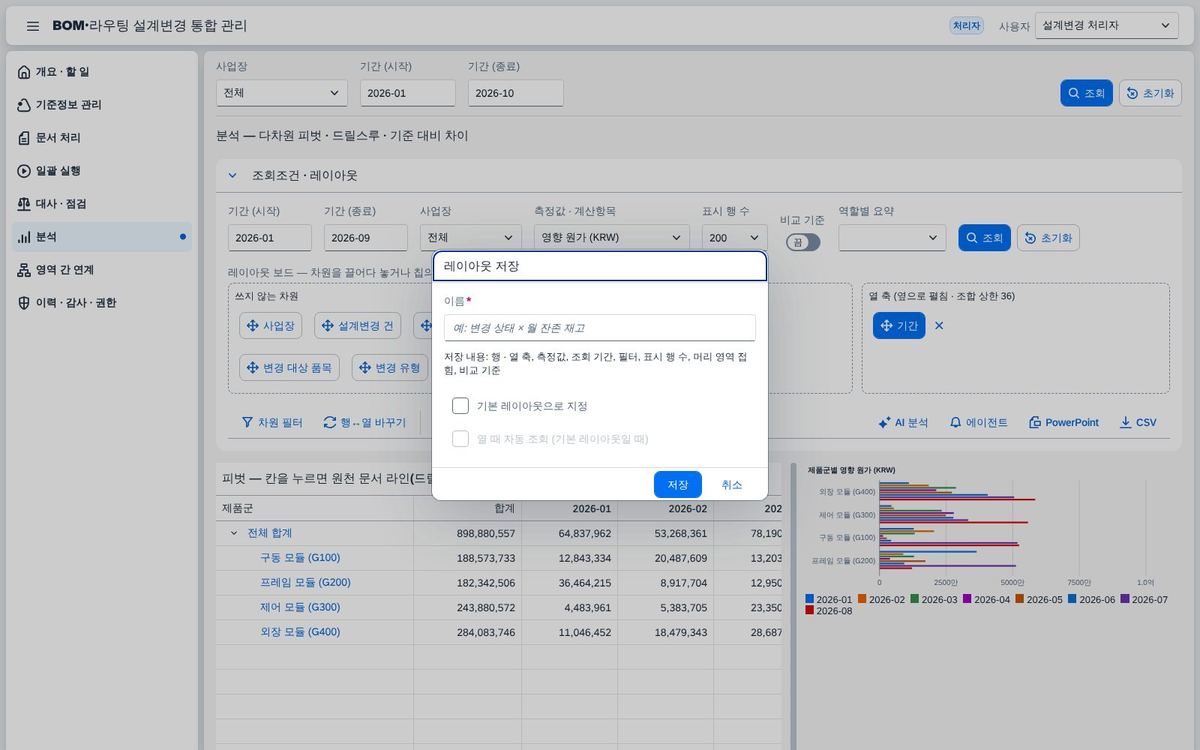 레이아웃 저장