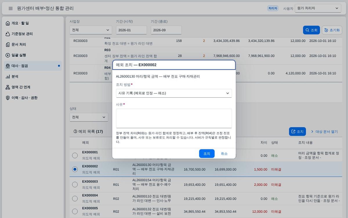 예외 조치 예외 조치
