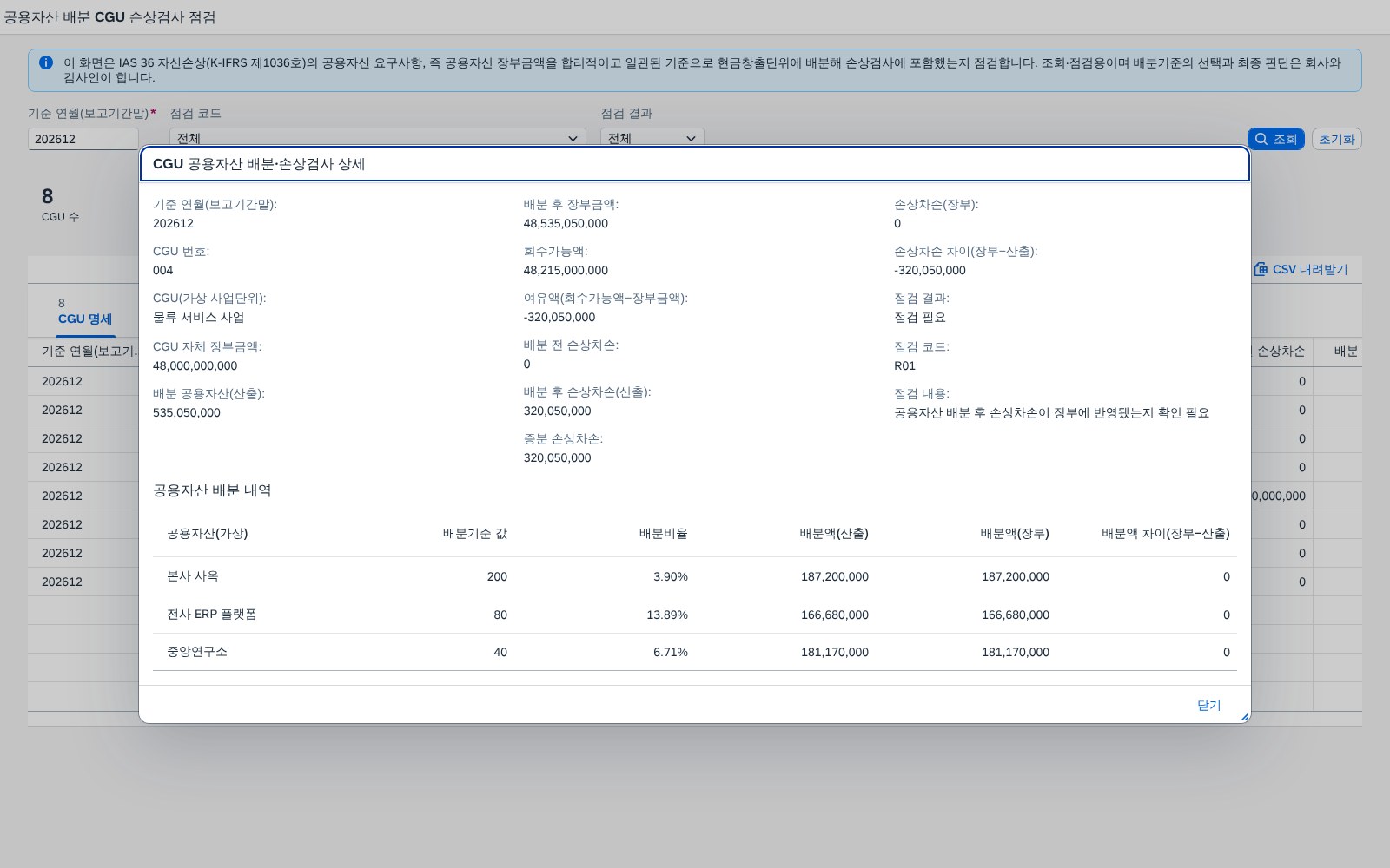 CGU 상세 팝업 CGU 상세 팝업