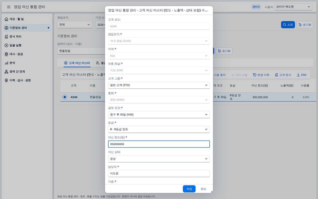 수정 대화상자 — 바꿀 수 있는 항목만 열려 있다 수정 대화상자 — 바꿀 수 있는 항목만 열려 있다
