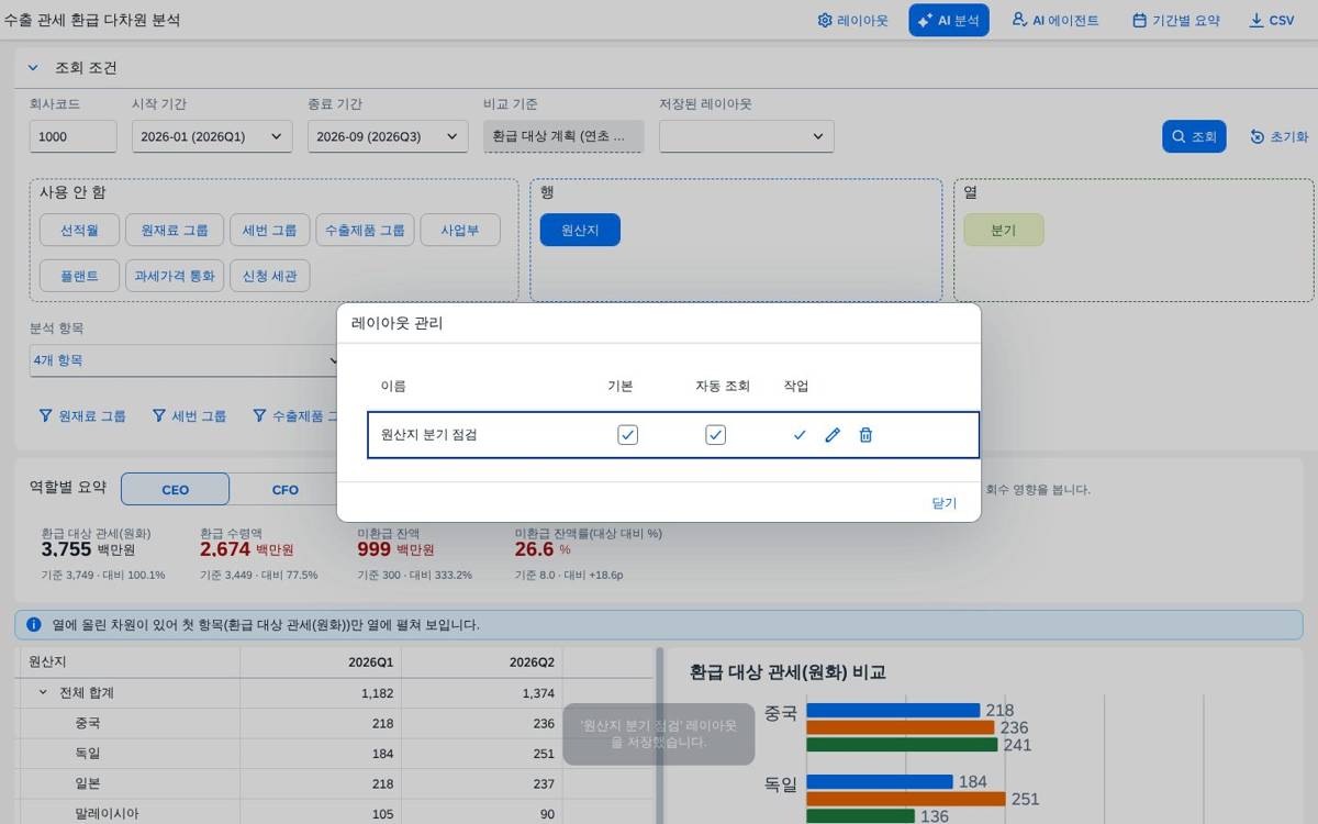 레이아웃 관리 레이아웃 관리