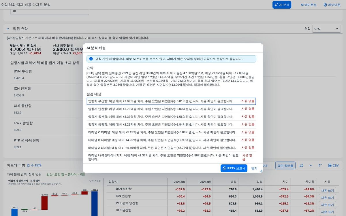 AI 분석 — 요약과 점검 대상