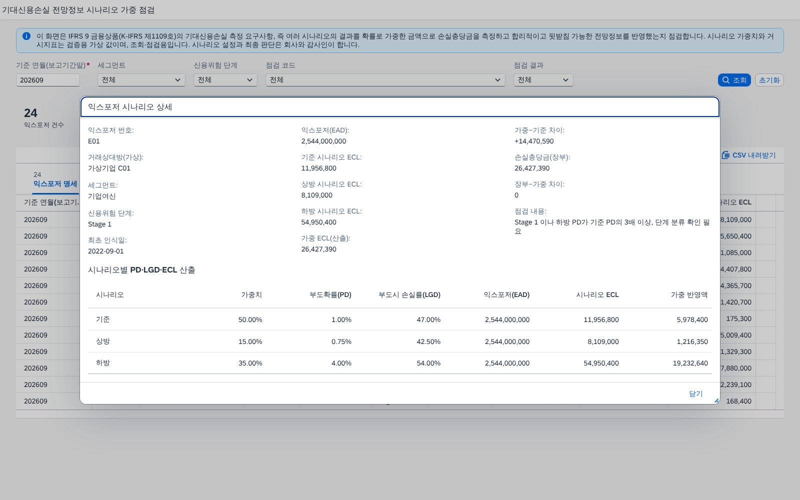 익스포저 시나리오 상세 팝업 익스포저 시나리오 상세 팝업