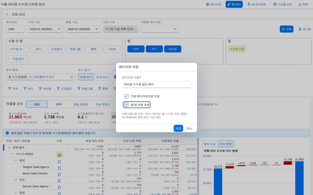 레이아웃 저장