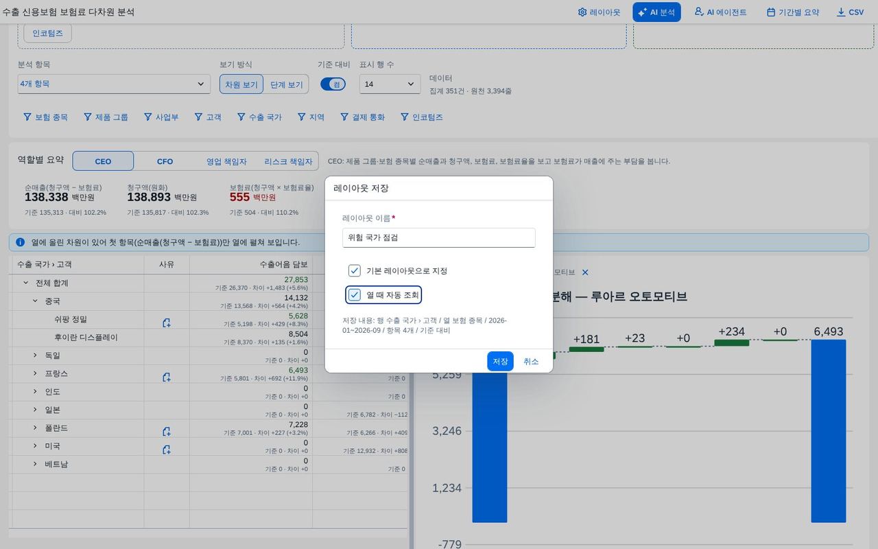 레이아웃 저장
