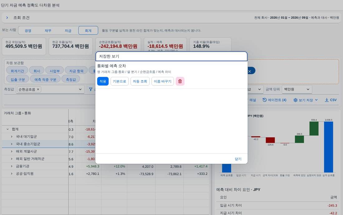 저장한 보기 관리 저장한 보기 관리