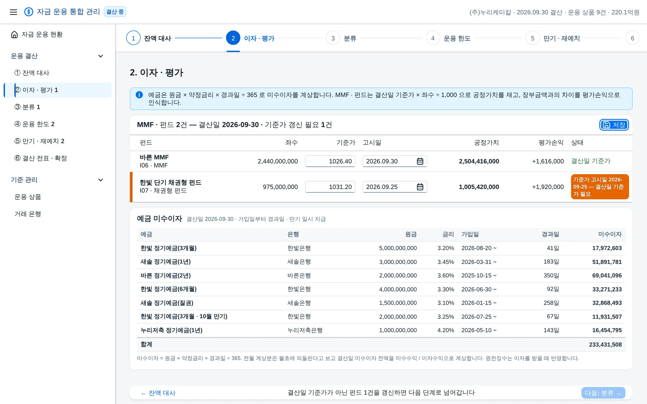 단계 ② 이자 · 평가