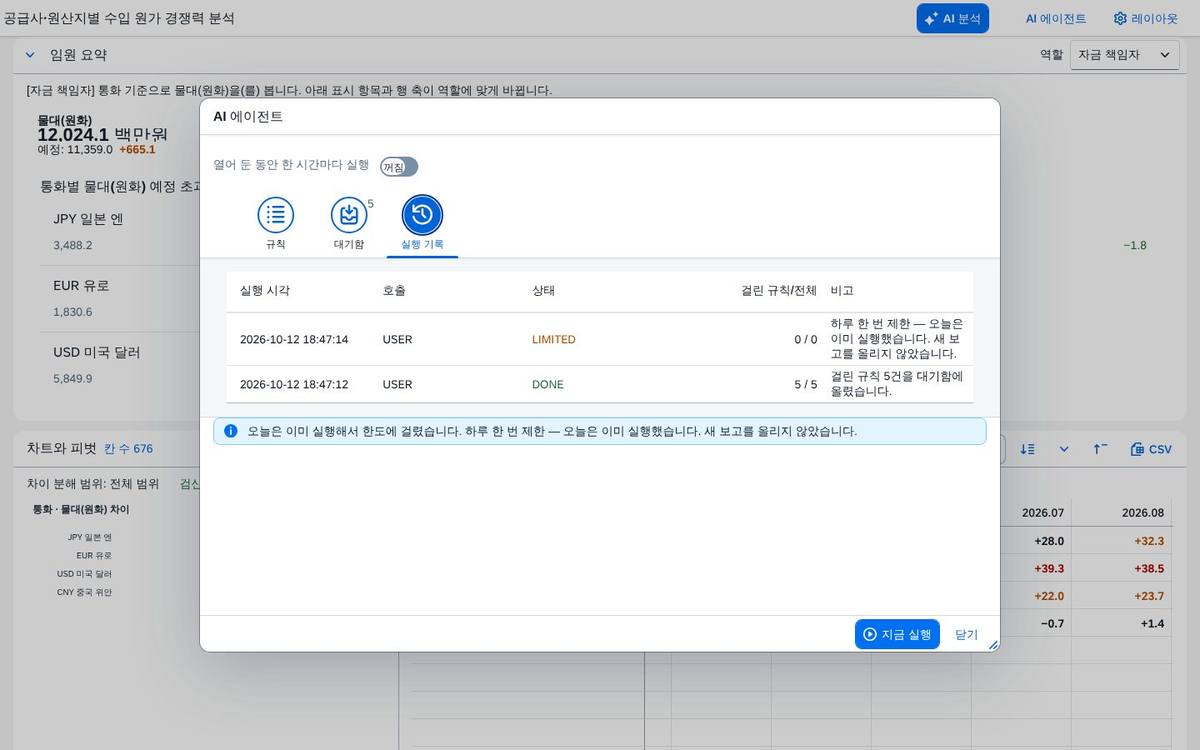 실행 기록과 하루 한 번 제한