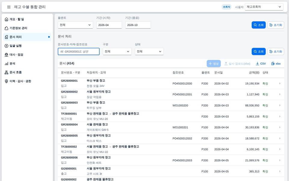 조회자 — 쓰기 버튼 비활성