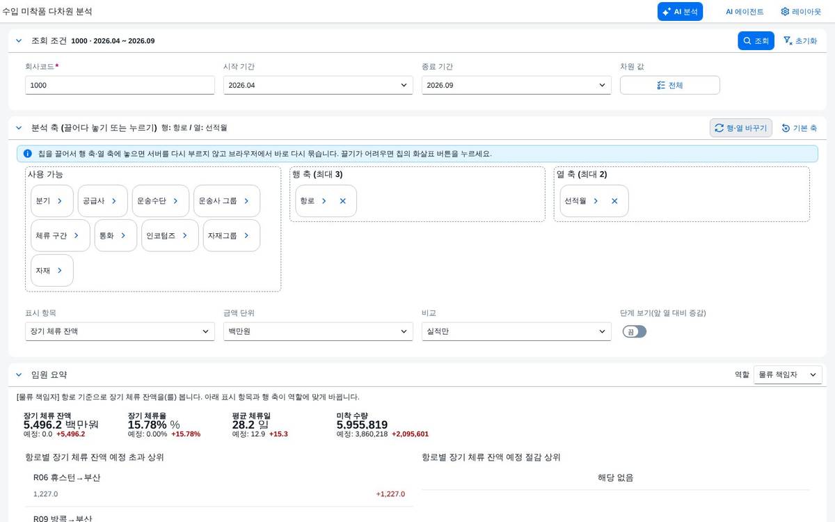 임원 요약 — 물류 책임자