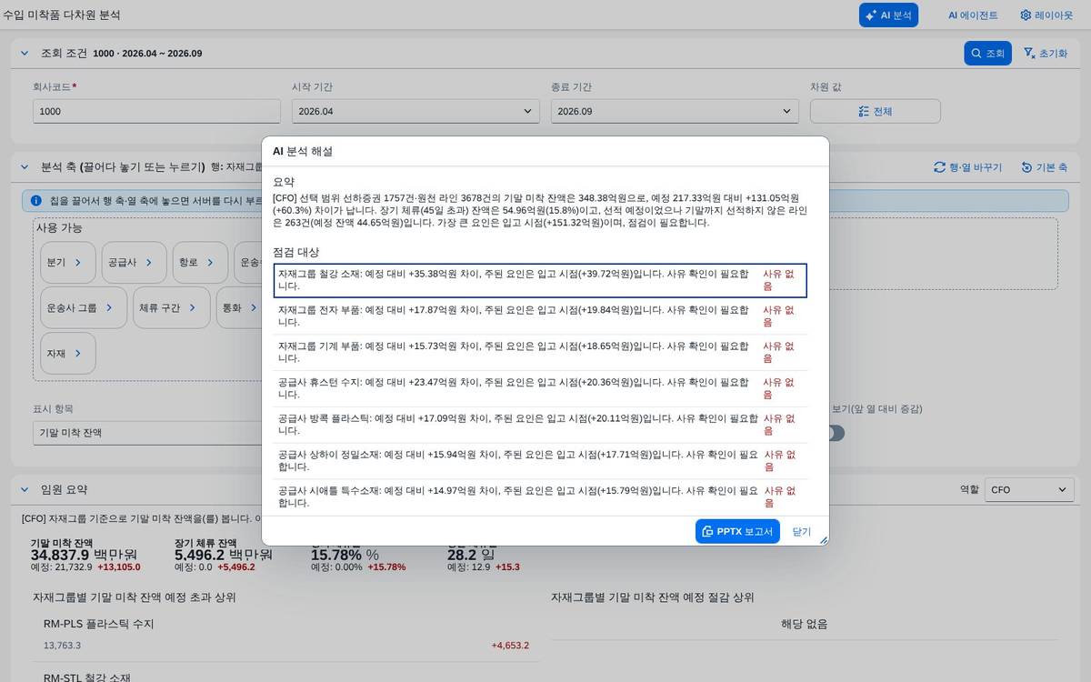 AI 분석 — 해설과 점검 대상