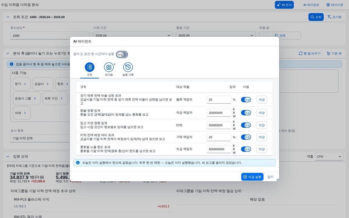 AI 에이전트 — 하루 두 번째 실행(한도)