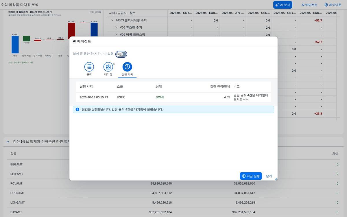 AI 에이전트 — 실행 기록