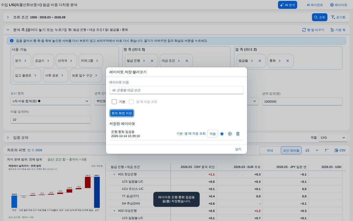 레이아웃 — 저장 목록