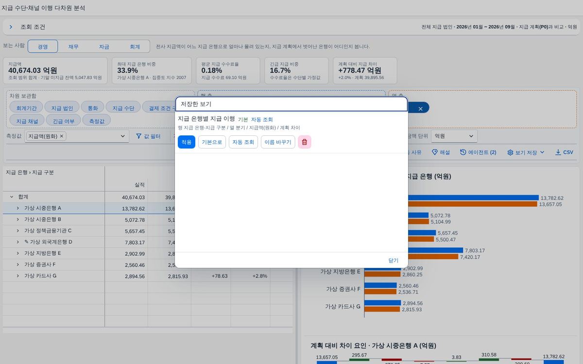저장한 보기 관리 저장한 보기 관리