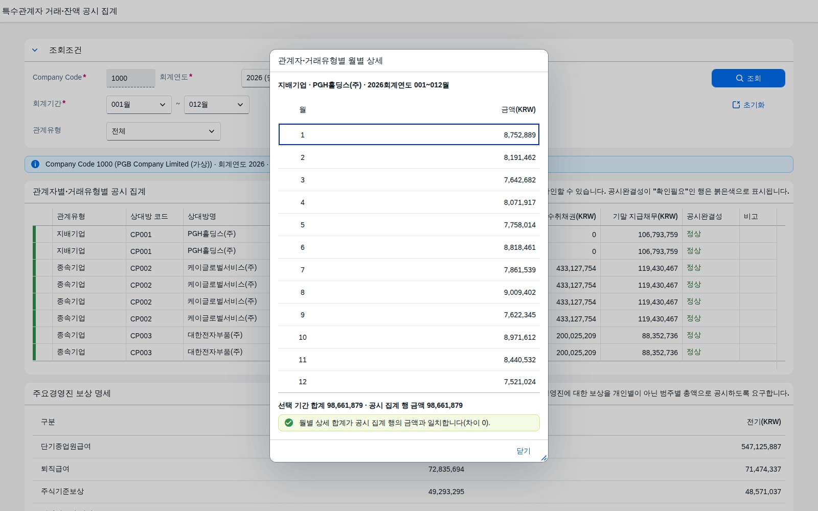관계자·거래유형별 월별 상세 다이얼로그