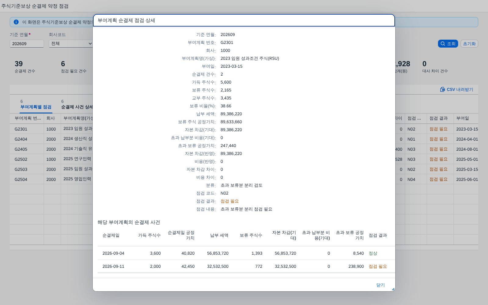 부여계획 상세 팝업 부여계획 상세 팝업
