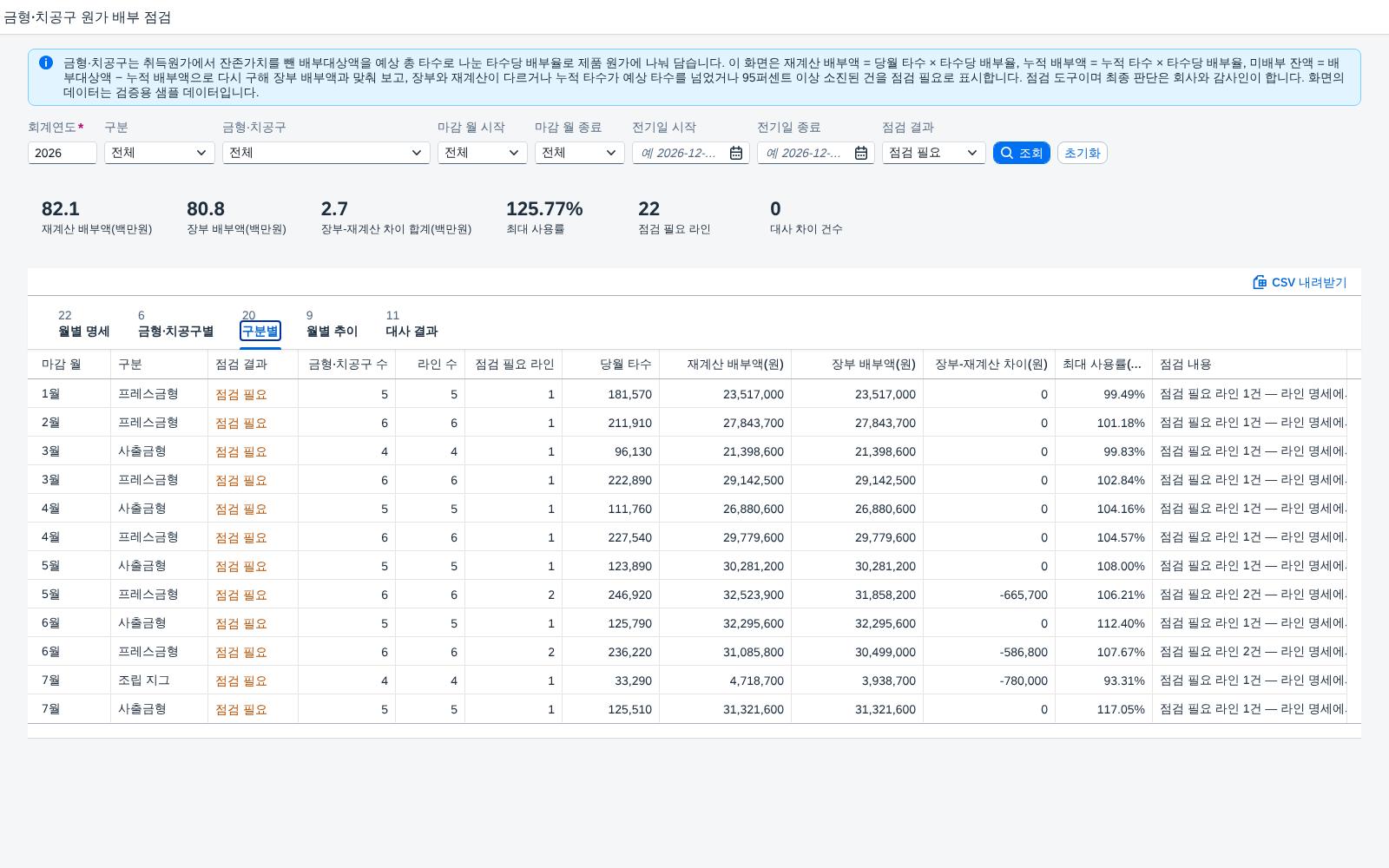 구분별 탭 — 사출금형·프레스금형·조립 지그·검사 게이지