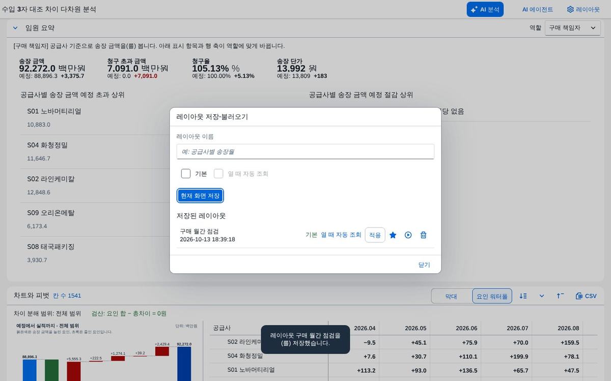 레이아웃 — 저장 목록