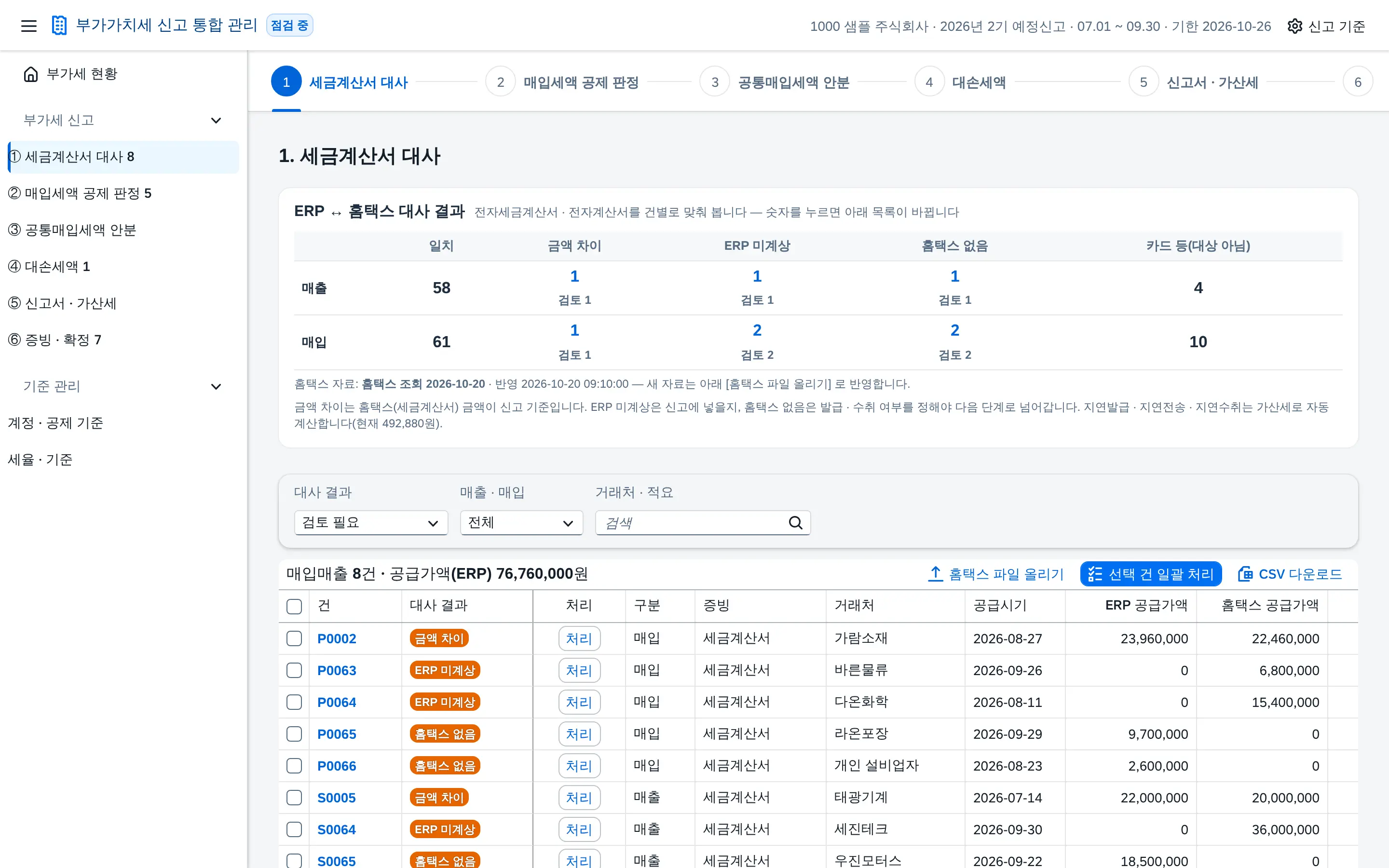 단계 ① 세금계산서 대사