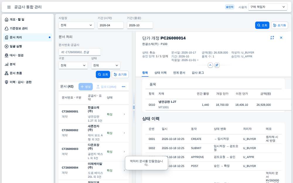 취소(반대 문서) 생성