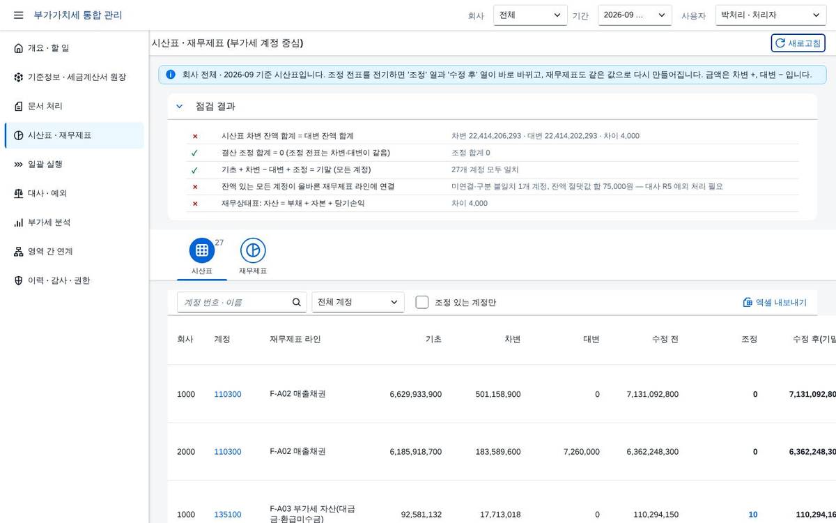 시산표 시산표