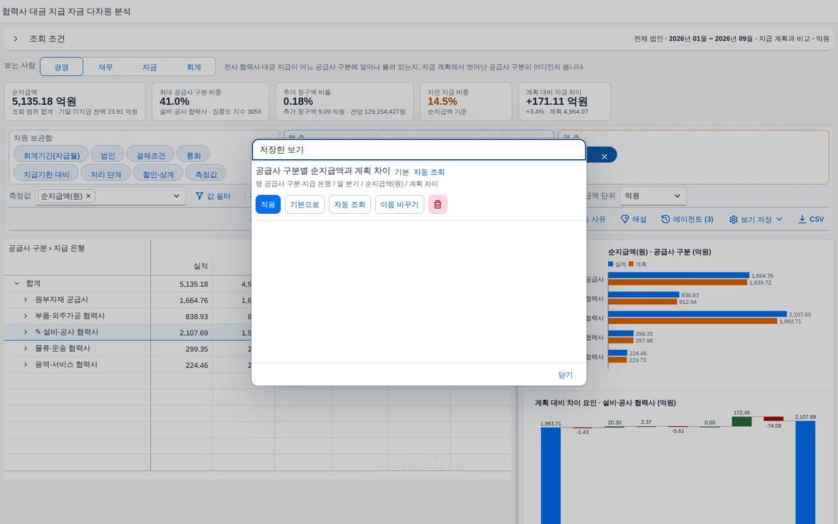저장한 보기 관리 저장한 보기 관리