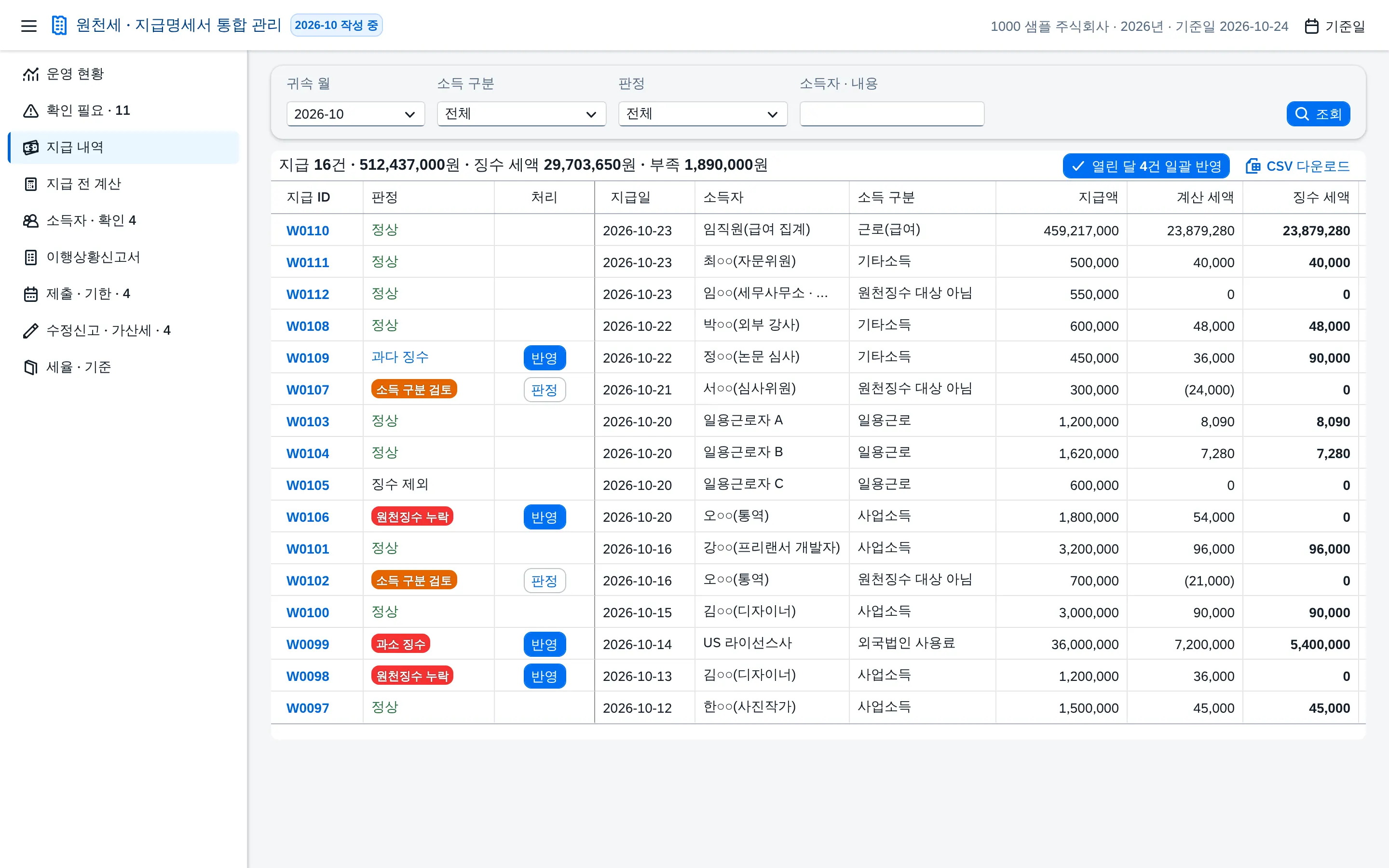 지급 내역